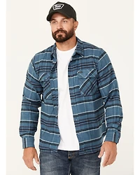 Brixton Men's Bowery Plaid Print Long Sleeve Button-Down Stretch Flannel Shirt