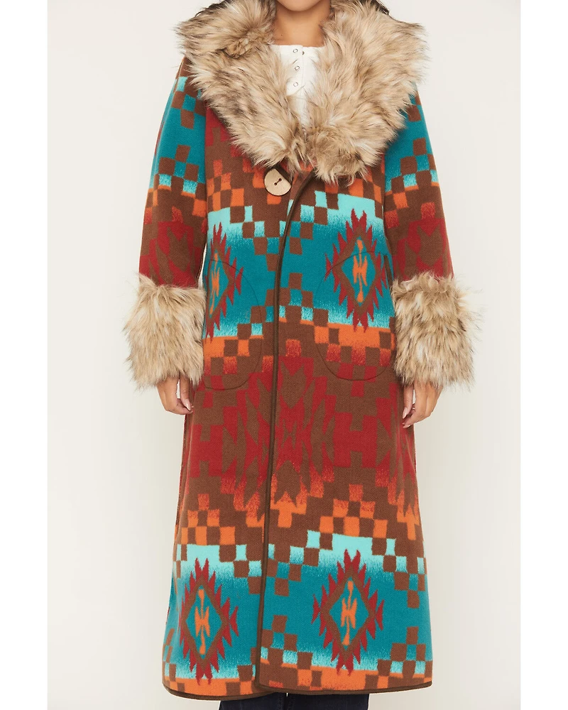 Tasha Polizzi Women's Casey Southwestern Print Blanket Coat