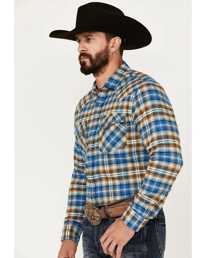 Pendleton Men's Wyatt Plaid Print Long Sleeve Pearl Snap Western Shirt