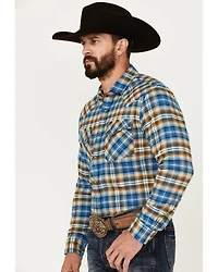 Pendleton Men's Wyatt Plaid Print Long Sleeve Pearl Snap Western Shirt