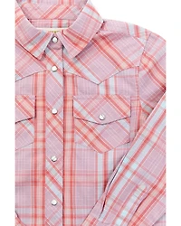 Shyanne Toddler Girls' Plaid Print Long Sleeve Snap Western Shirt