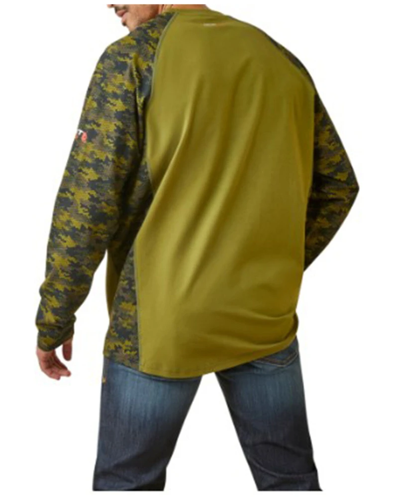 Ariat Men's FR Stretch Camo Print Long Sleeve Baseball Work Shirt