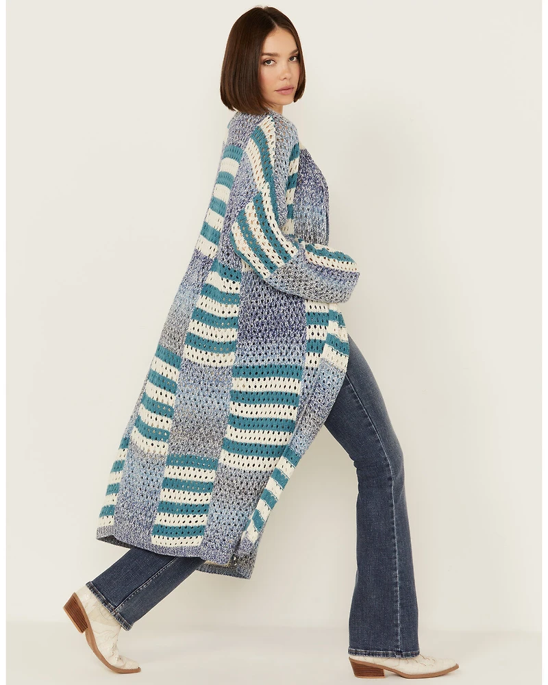 Revel Women's Striped Duster Cardigan