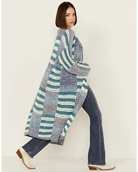 Revel Women's Striped Duster Cardigan