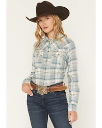 Shyanne Women's Plaid Print Long Sleeve Button-Down Flannel Shirt