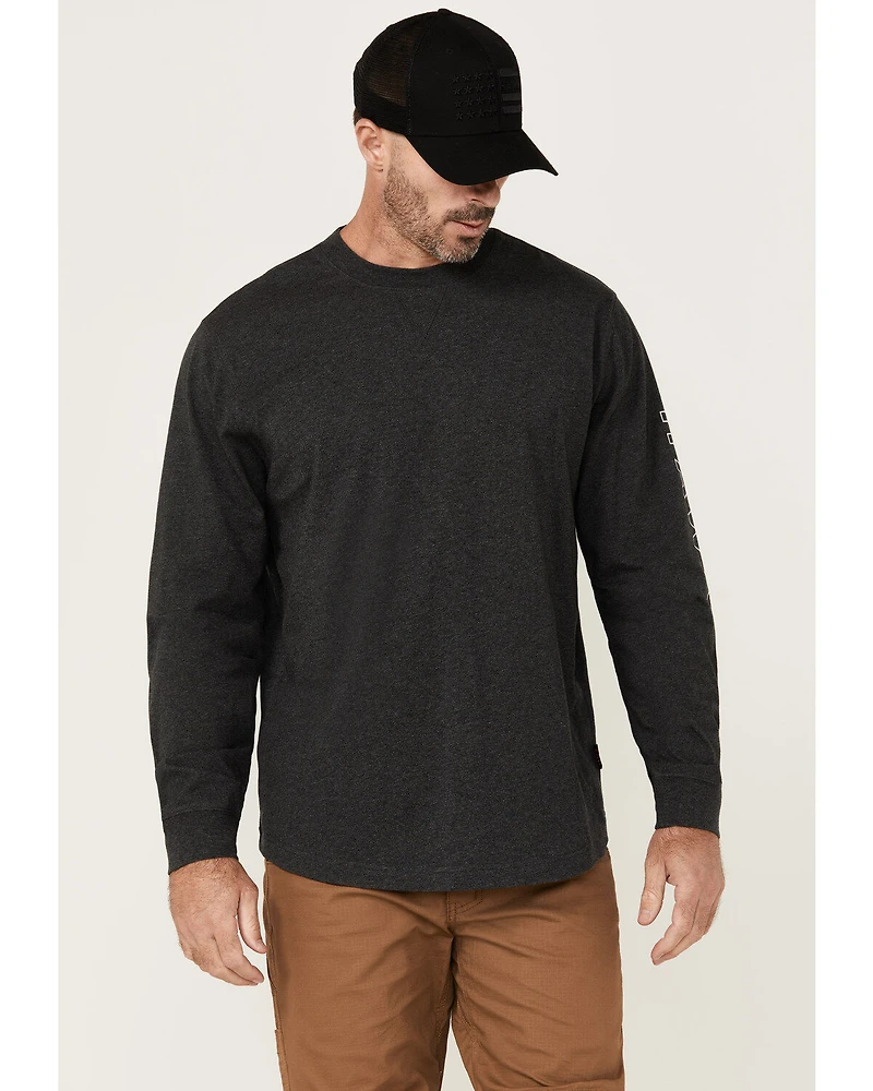 Hawx Men's Logo Long Sleeve Graphic Work T-Shirt