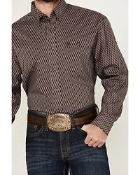 Wrangler Men's Classics Geo Print Long Sleeve Button-Down Western Shirt - Tall