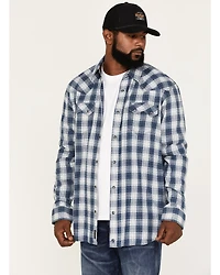 Moonshine Spirit Men's Propane Plaid Print Snap Western Flannel Shirt