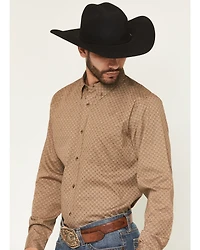 Cody James Men's Big Deal Geo Print Long Sleeve Button-Down Stretch Western Shirt