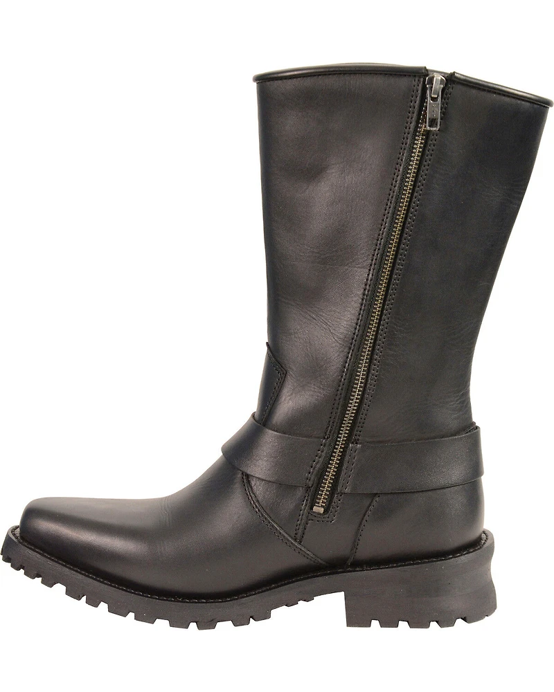 Milwaukee Leather Men's Braid & Rivet Harness Boots - Square Toe