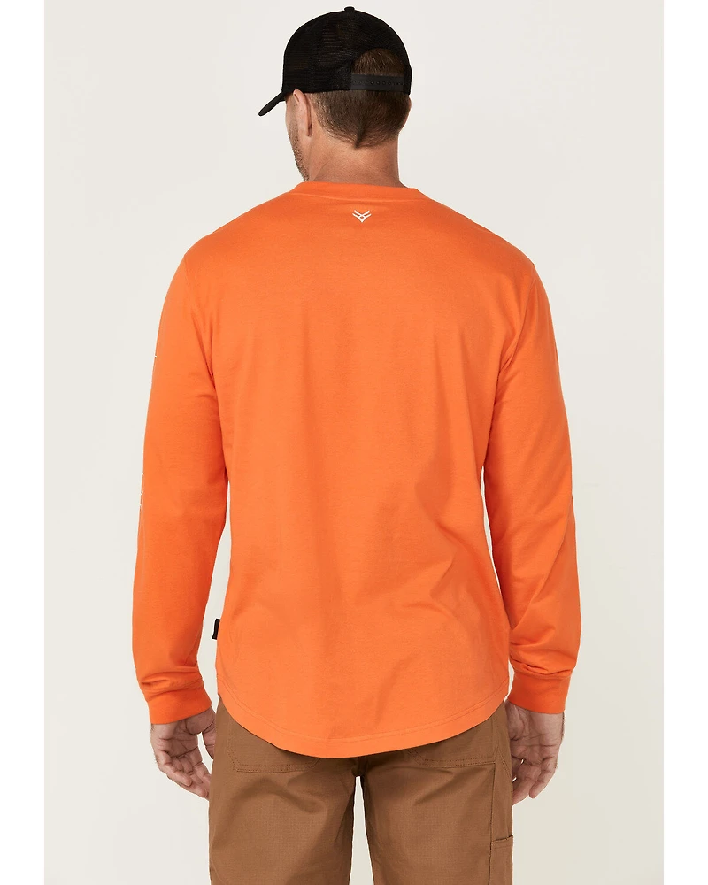 Hawx Men's Logo Long Sleeve Graphic Work T-Shirt