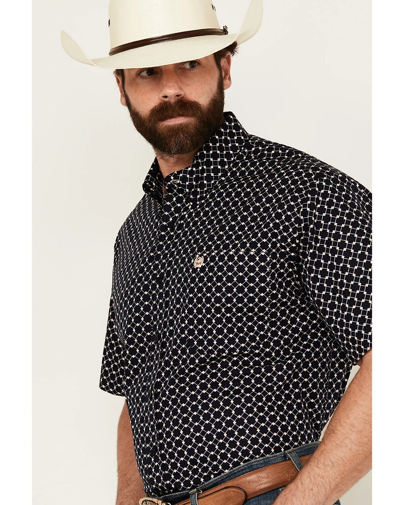 Cinch Men's Boot Barn Exclusive Geo Print Short Sleeve Button-Down Western Shirt