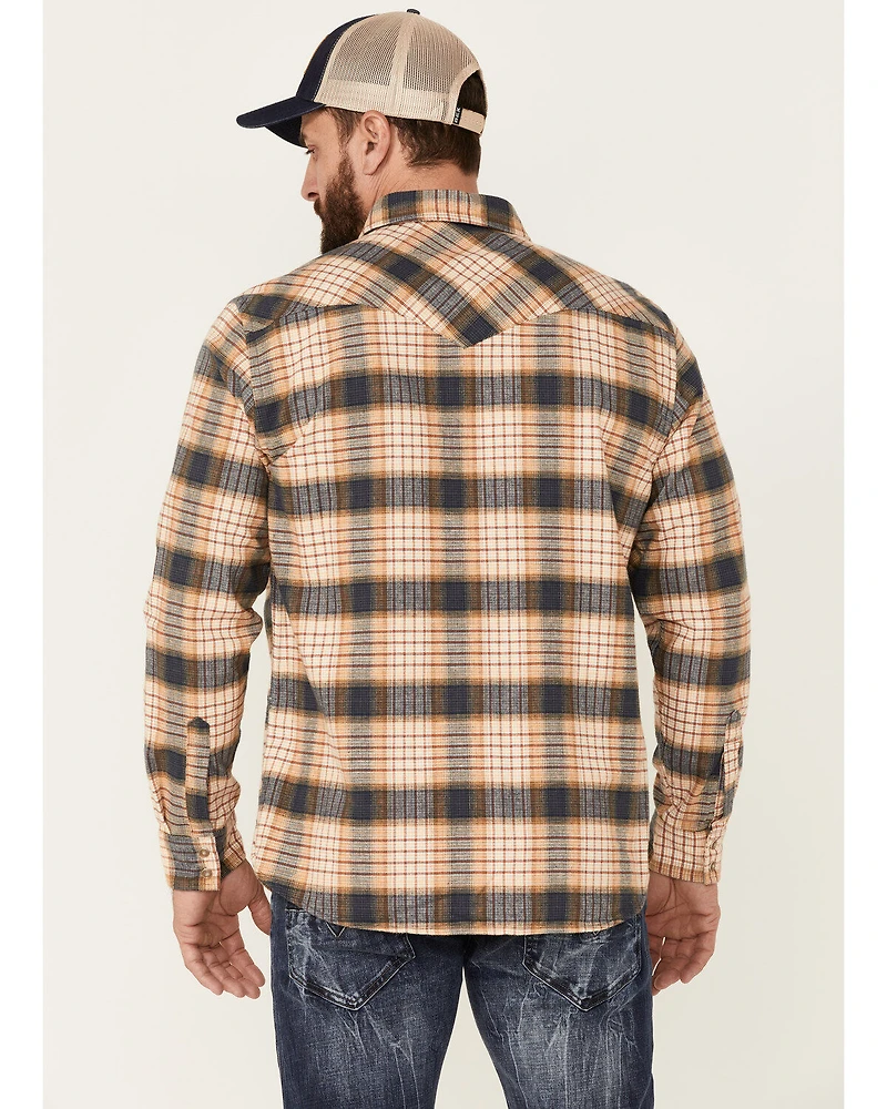 Pendleton Men's Ivory Wyatt Small Plaid Long Sleeve Snap Western Shirt