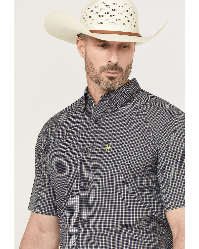 Ariat Men's Pro Series Caspian Plaid Print Short Sleeve Button-Down Western Shirt