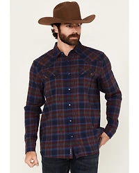 Moonshine Spirit Men's Fireland Dobby Plaid Print Long Sleeve Snap Western Shirt
