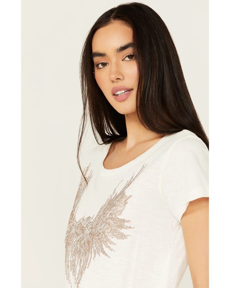 Shyanne Women's Rhinestone Short Sleeve Boyfriend Tee