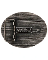 Montana Silversmiths Men's Flag & Eagle Belt Buckle