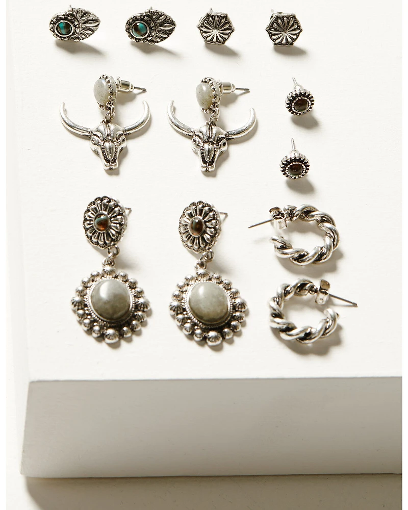Shyanne Women's Soleil Steer Head Earring Set - 6 Piece