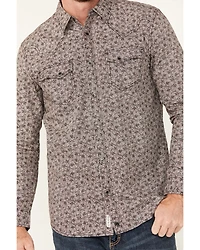 Moonshine Spirit Men's Fox Trot Floral Print Long Sleeve Snap Western Shirt