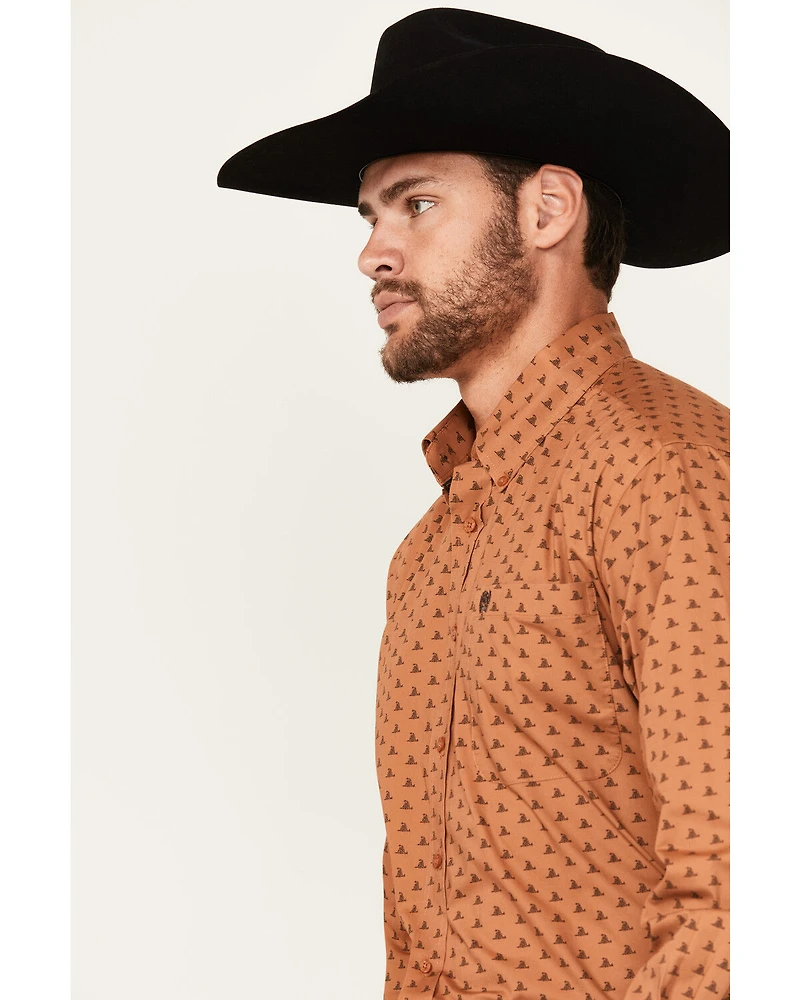 Cinch Men's Mini Snake Print Long Sleeve Button-Down Western Shirt