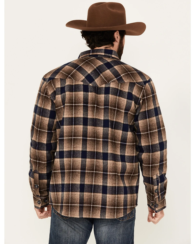 Cody James Men's Barrett Plaid Print Sherpa Lined Button-Down Jacket