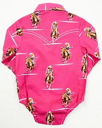 Cowgirl Hardware Infant Girls' Print Long Sleeve Snap Onesie