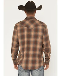 Moonshine Spirit Men's Bluff Plaid Print Long Sleeve Snap Flannel Shirt
