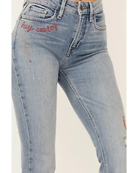 Idyllwind Women's Foster Embroidered Medium Wash High Rise Bootcut Denim Jeans