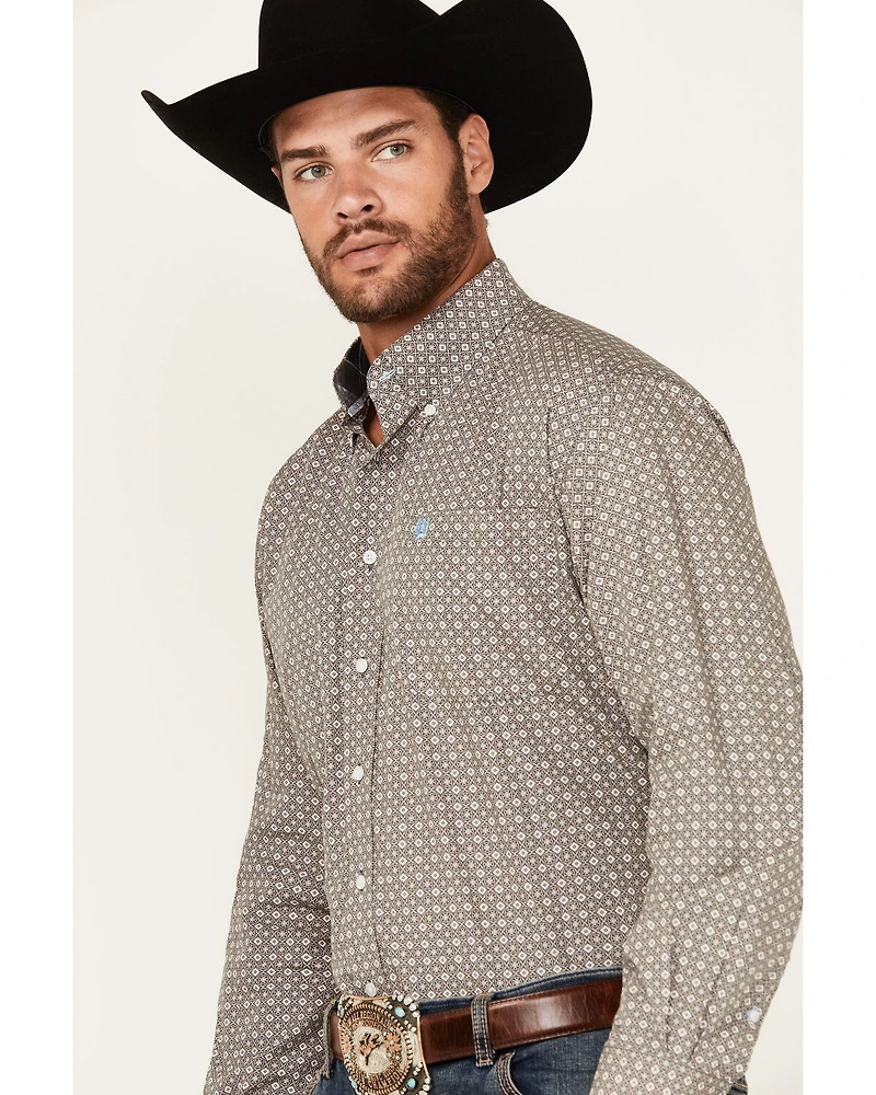 Cinch Men's Geo Print Long Sleeve Button-Down Western Shirt