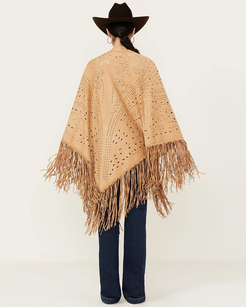 Shyanne Women's Faux Suede Laser Cut Wrap
