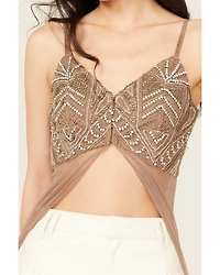 Wonderwest Women's Mountain Trail Embellished Mesh Maxi Cami