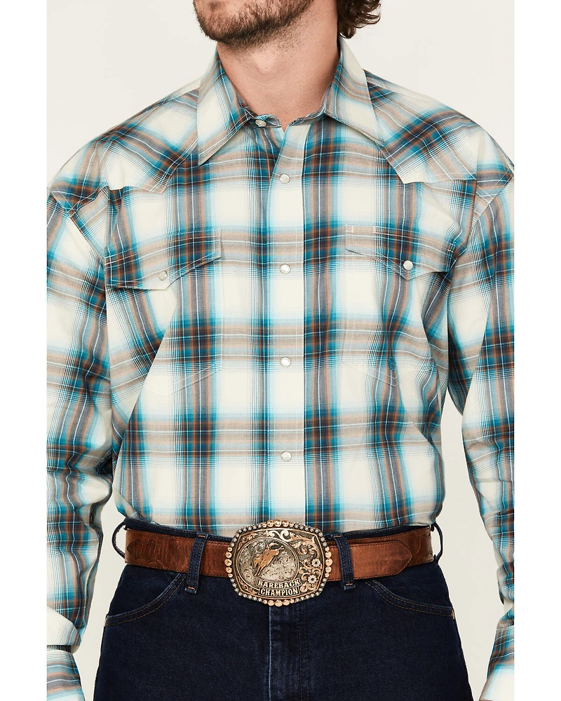Roper Men's Amarillo Plaid Print Long Sleeve Snap Western Shirt