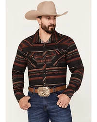 Rock & Roll Denim Men's Southwestern Stripe Stretch Long Sleeve Snap Shirt