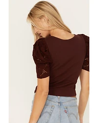 Shyanne Women's Crochet Sleeve Top