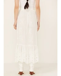 Beyond The Radar Women's Eyelet Midi Skirt