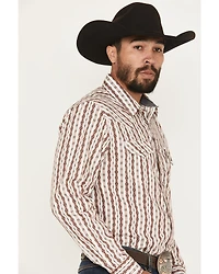 Moonshine Spirit Men's Racer Striped Print Long Sleeve Snap Western Shirt