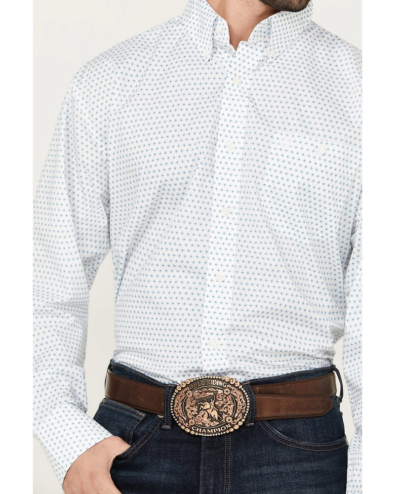 Wrangler Men's Classics Geo Print Long Sleeve Button-Down Western Shirt
