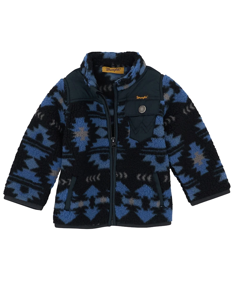 Wrangler Infant Boys' Southwestern Print Sherpa Zip Jacket