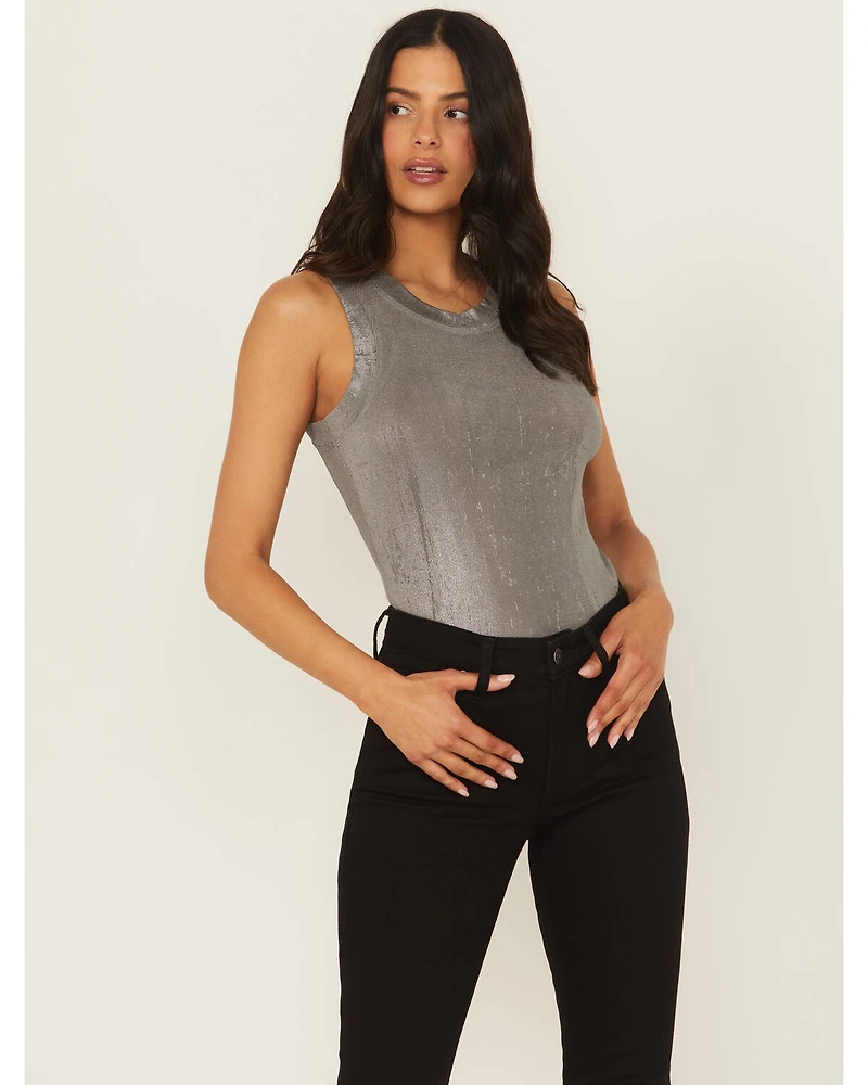 Revel Women's Silver Shimmer Tank