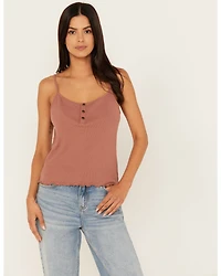 Cleo + Wolf Women's Rib Knit Henley Tank