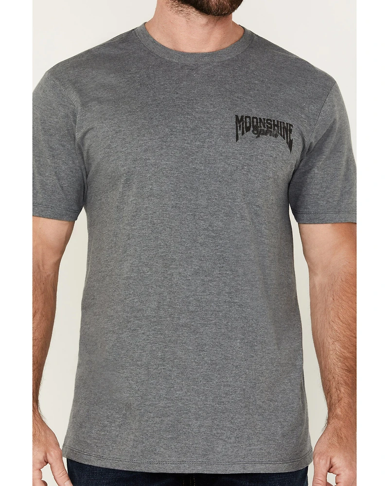 Moonshine Spirit Men's Mariachi Hat Skeleton Short Sleeve Graphic T-Shirt