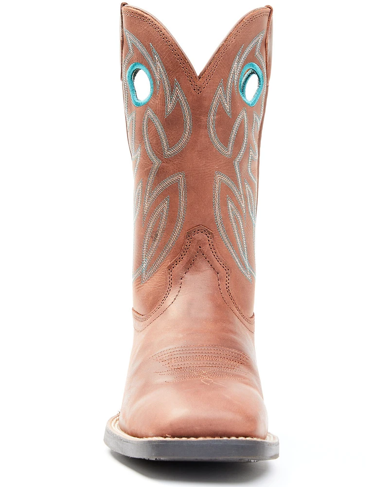 Justin Men's Brandy Bowline Cowhide Leather Western Boot - Broad Square Toe