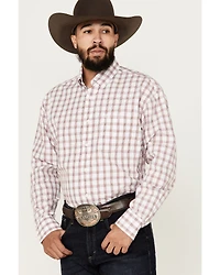 George Strait by Wrangler Men's Checkered Print Long Sleeve Button-Down Shirt