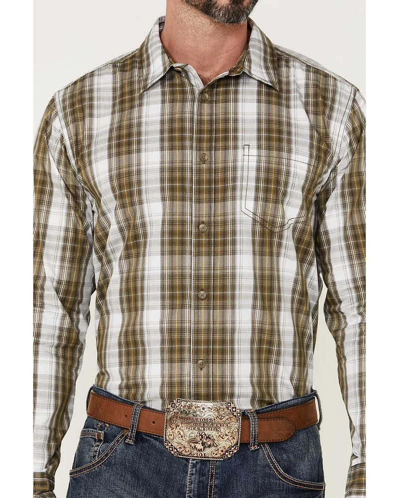 Gibson Men's Station Plaid Long Sleeve Button-Down Western Shirt