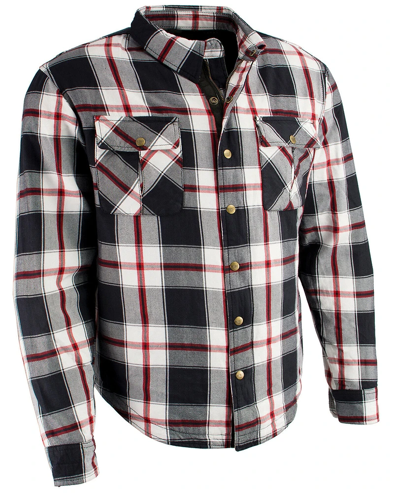 Milwaukee Performance Men's Aramid Reinforced Plaid Flannel Biker Shirt - Big & Tall