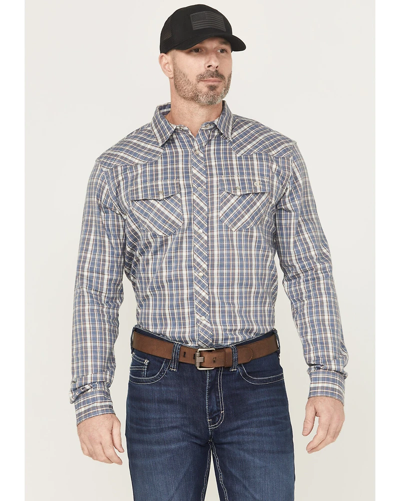 Cody James Men's FR Plaid Print Long Sleeve Snap Work Shirt
