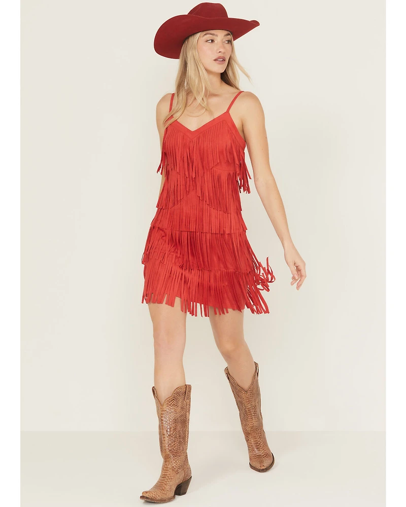 Idyllwind Women's Brixworth Fringe Faux Suede Mini Dress