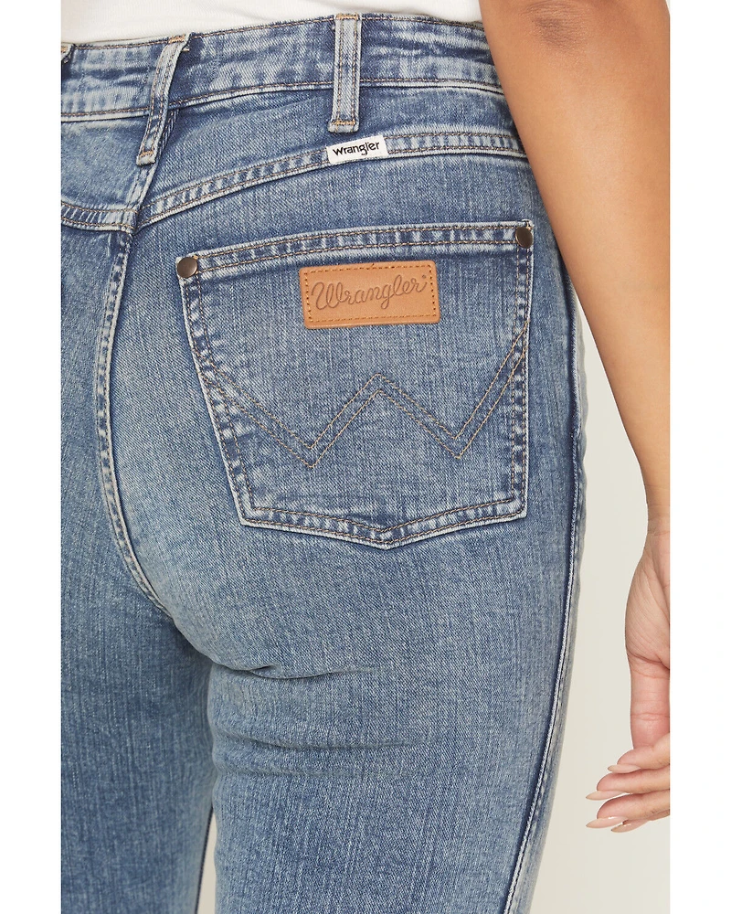 Wrangler Women's Dark Wash Mid Rise Bootcut Stretch Denim Jeans