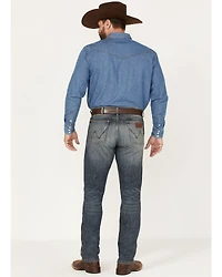 Wrangler Retro Men's Dark Knight Medium Wash Stretch Slim Straight Jeans