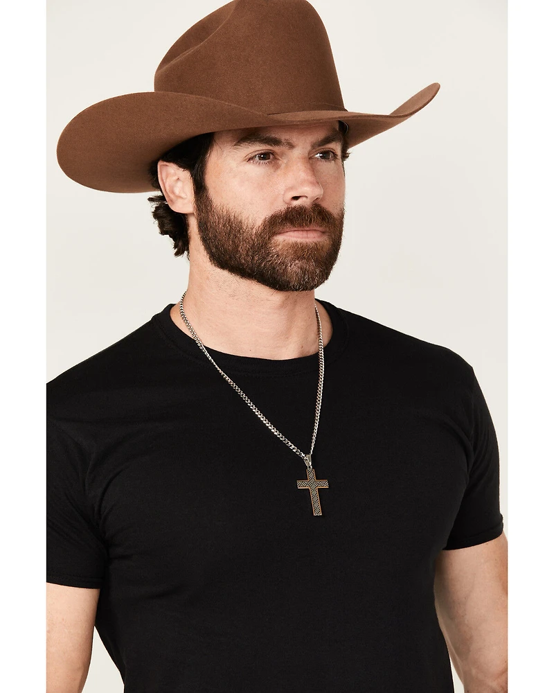 Cody James Men's Two-Tone Textured Cross Necklace